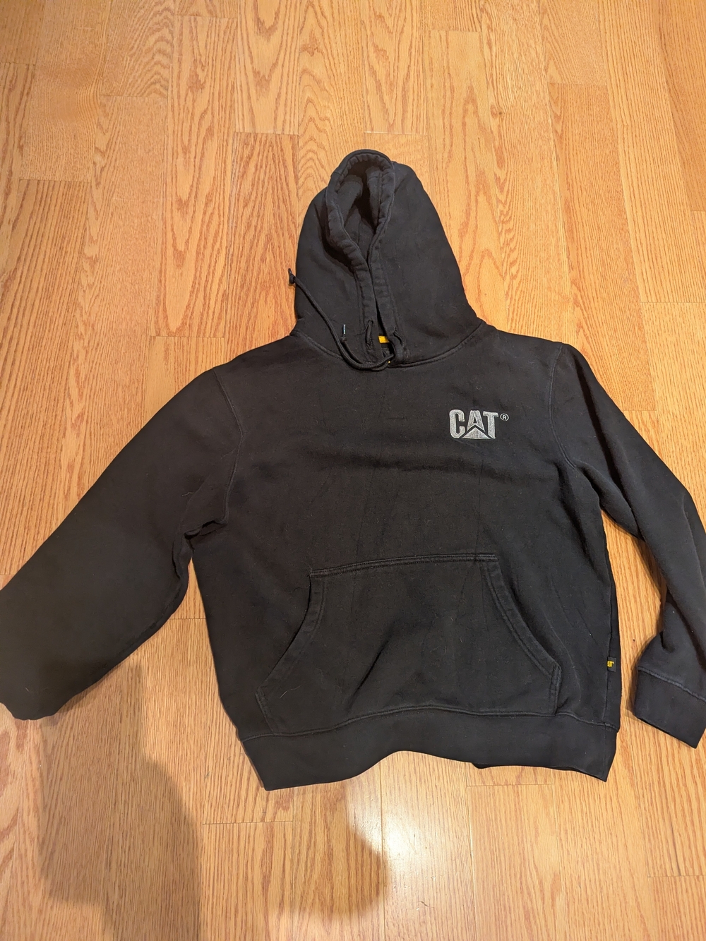 Caterpillar Black Pullover Hoodie with CAT Chest Logo